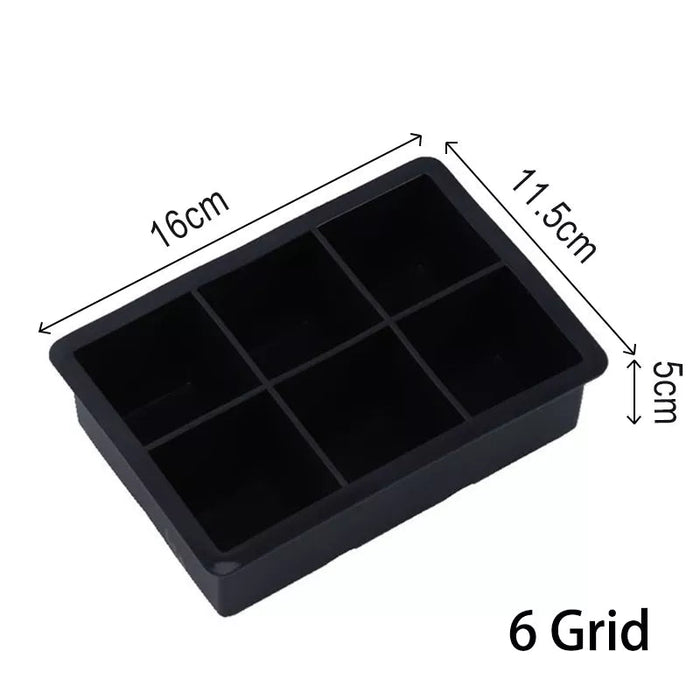 4/6/8/15 Grid Big Ice Tray Mold Box Large Food Grade Silicone Ice Cube Square Tray Mold Diy Bar Pub Wine Ice Blocks Maker Model - Shopsta EU