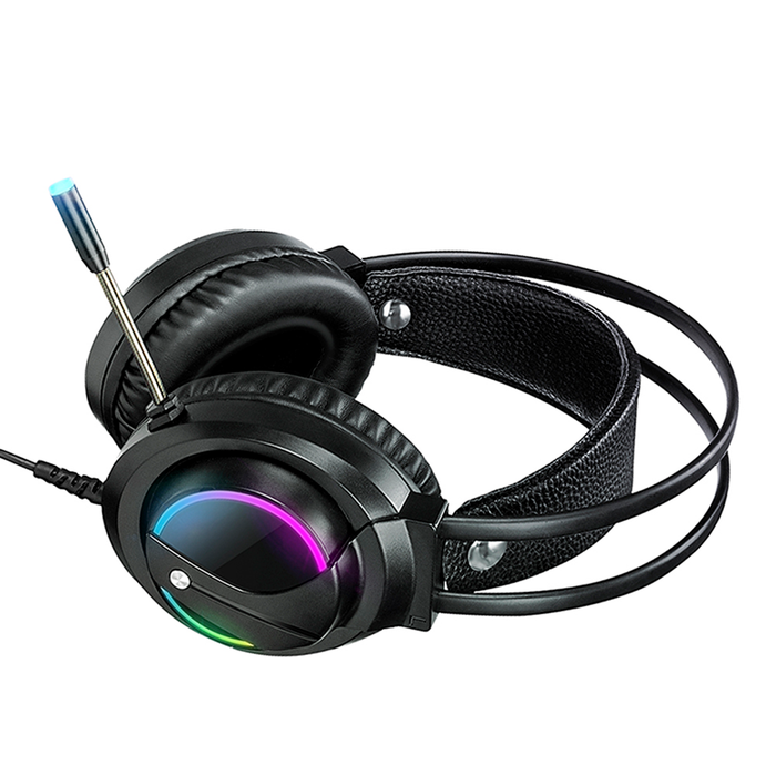 KO-STAR K2 Gaming Headset - 50 mm højttaler, farverigt åndelys, 360° følsom mikrofon - Perfekt til pc-spillere